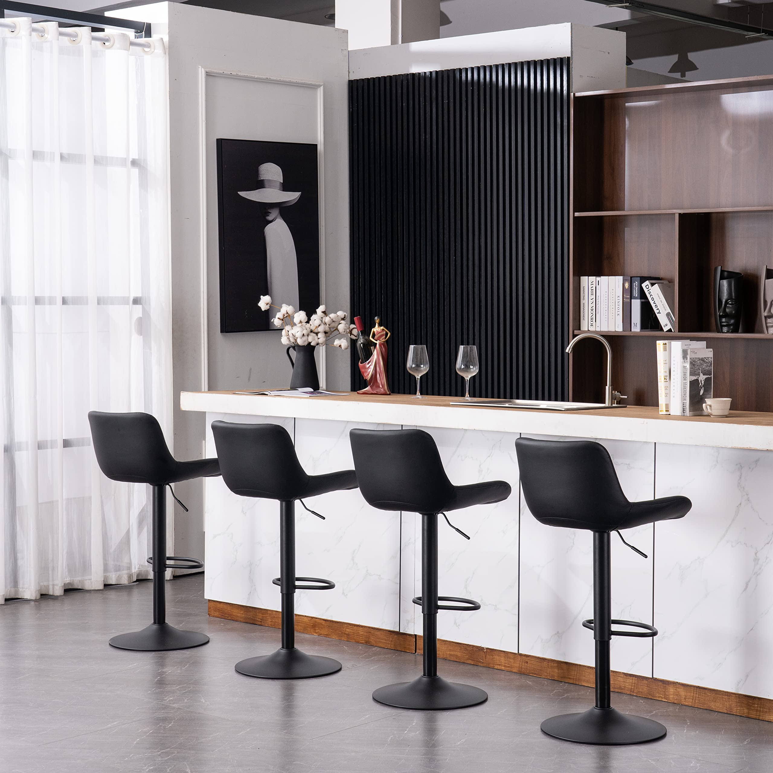 WOLTU Set di 1 Sgabelli da Bar in PU Sgabelli Cucina Moderni Sgabelli