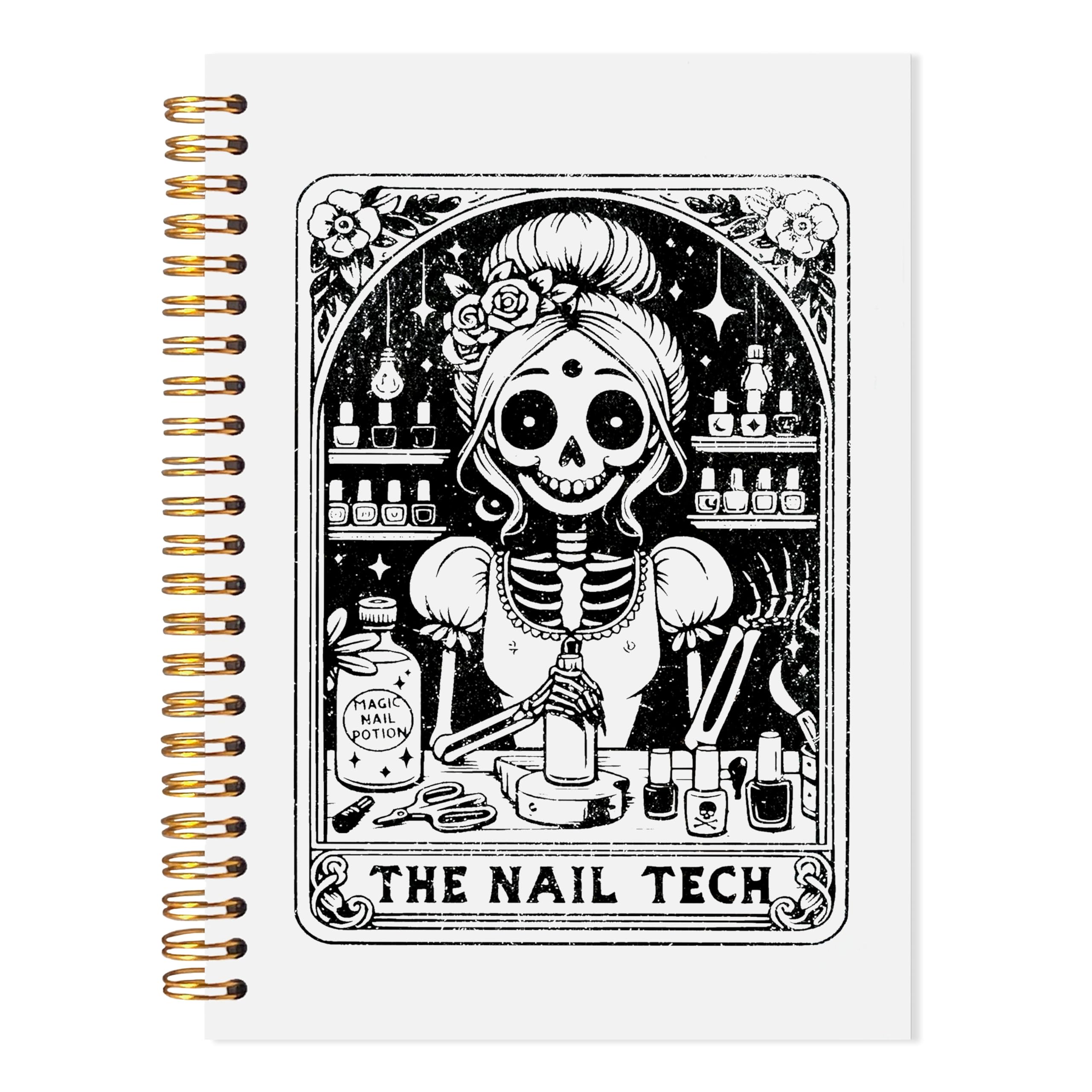 Carnet à spirale squelette amusant Halloween 14x21 cm pour manucure - 7