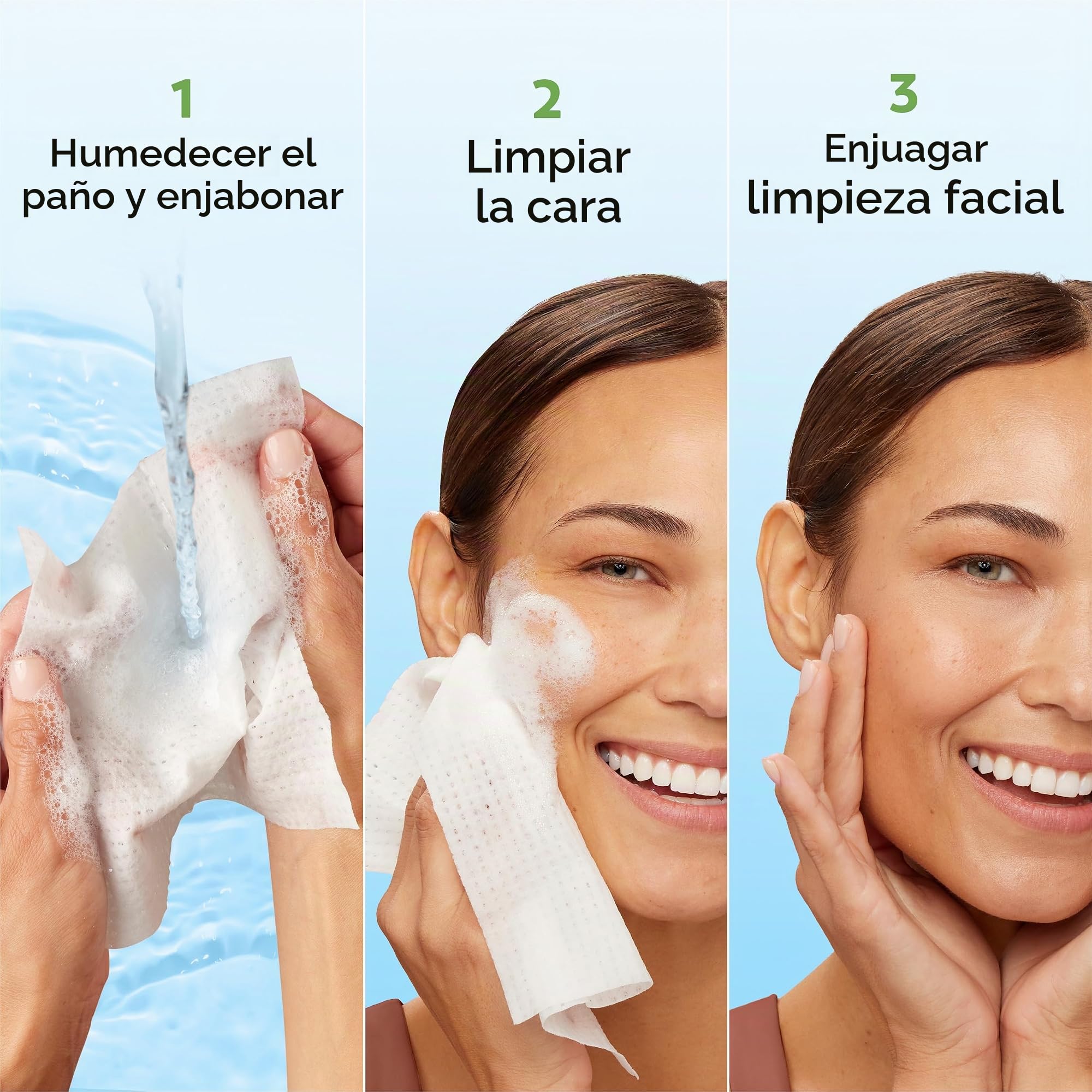 Daily Facials para piel sensible limpia, toallitas desmaquillantes, paños de limpieza sin jabón y sin fragancia, 33 unidades (paquete de 3)