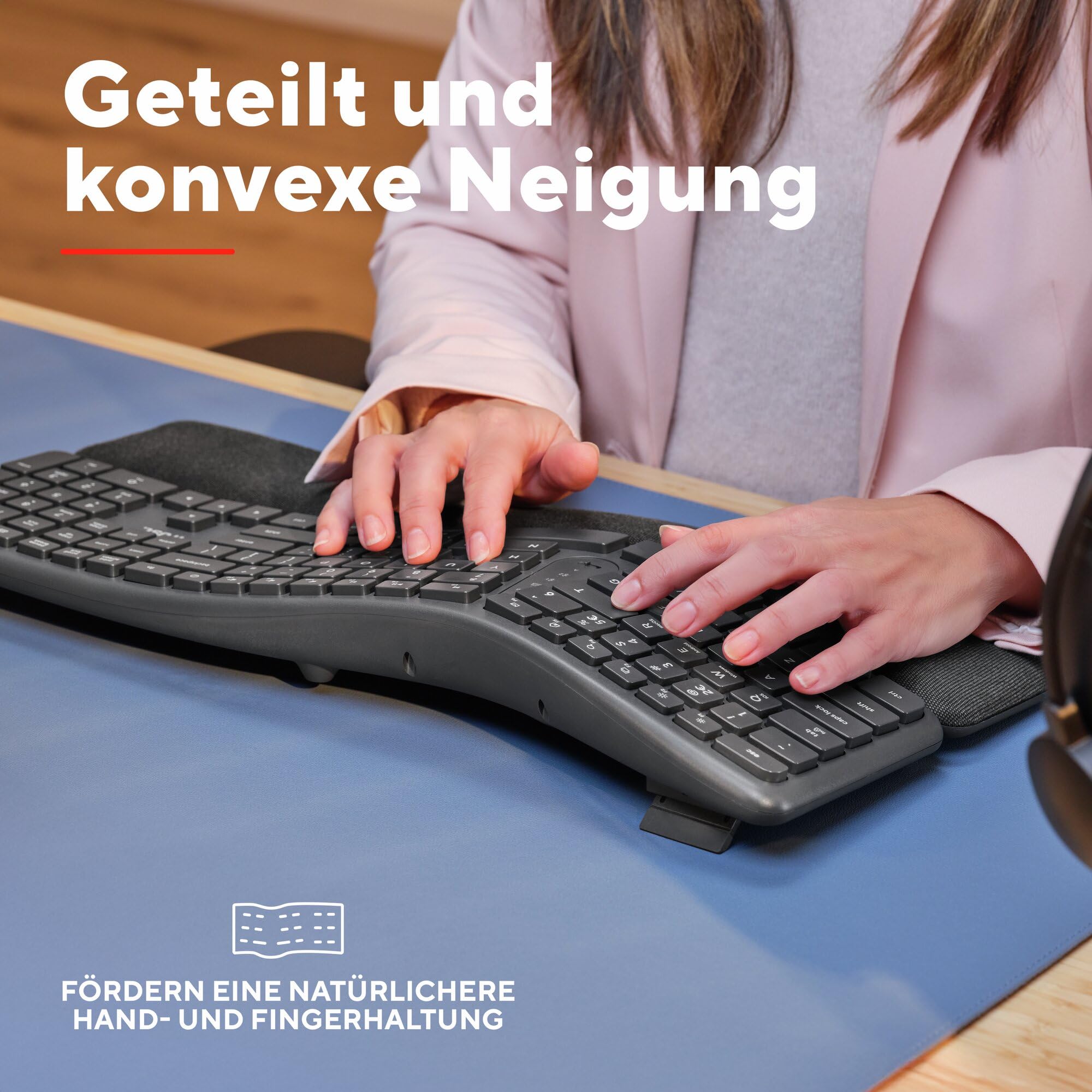 Trust Arvia Leise Ergonomische Tastatur Kabellos Deutsches Layout (QWERTZ)