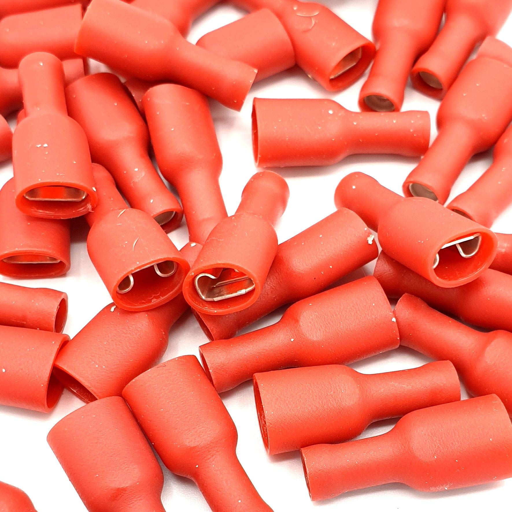 Pepte 100 X 2.8X0.5mm Red Fully Insulated Female Push-On Disconnects Terminals from B&Q