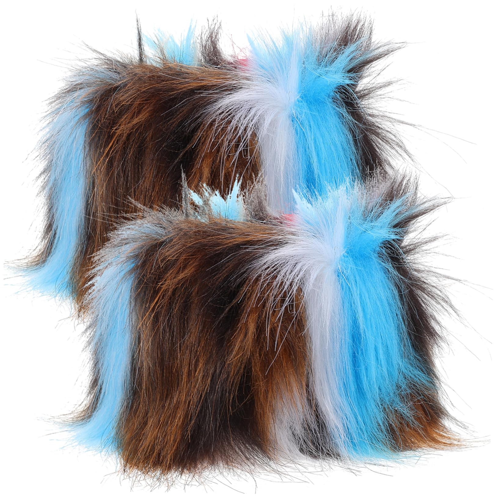 AOKWAWALIY 2pcs Faux Fur Cufflinks Wrist Cuff Female Fashion Arm Warmers Fluffy Plush Fur Fake Furry Arm Rainbow Arm Warmers Artificial Fur