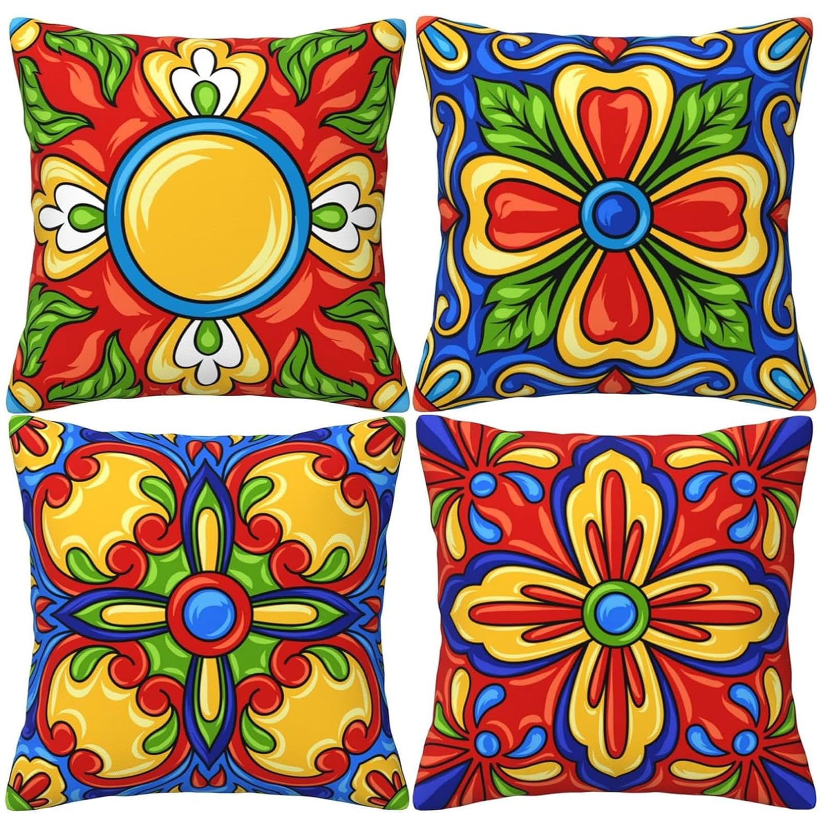 EKOBLA Federa per cuscino messicana colorata a righe, cinco de Mayo, etnico messicano, in cotone e lino, per divano 30,5 x 50,8 cm