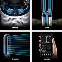 Vista 6 de Purificador de aire Dyson Pure Cool PC1, ventilador de torre con filtro HEPA, controlado por aplicación y control remoto, oscilación de 350°, 10