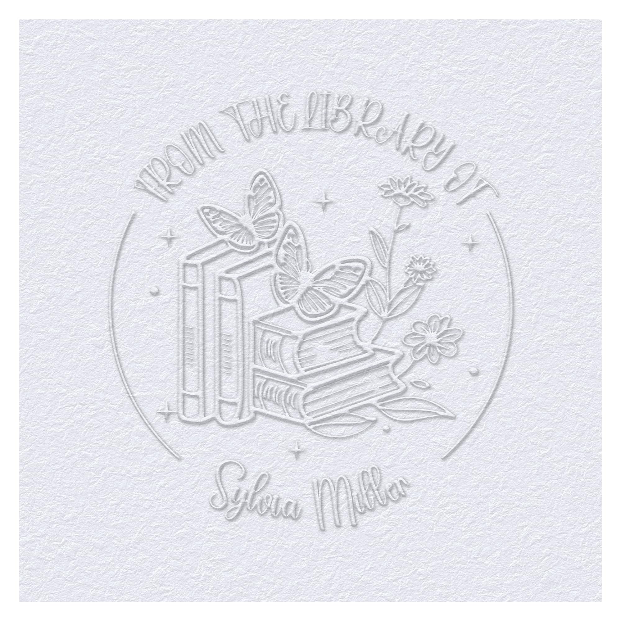 Book Embosser Custom Stamp with Your Name or Design Personalized Library Embosser Stamp Customized Books Business Cards Paper Documents Notebooks etc. (20)