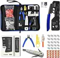 Yavinane Netzwerk Werkzeug Set - Crimpzange Für Cat5/Cat6/Cat7 Mit 20 Steckern & Tester