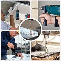 Vista 4 de 10-Piece M35 Cobalt Drill Bits, Laicky 1/8 in HSS Drill Bits 135 Degree Split Point Brocas para Metal Madera Twist Drill Bits for Hardened Steel