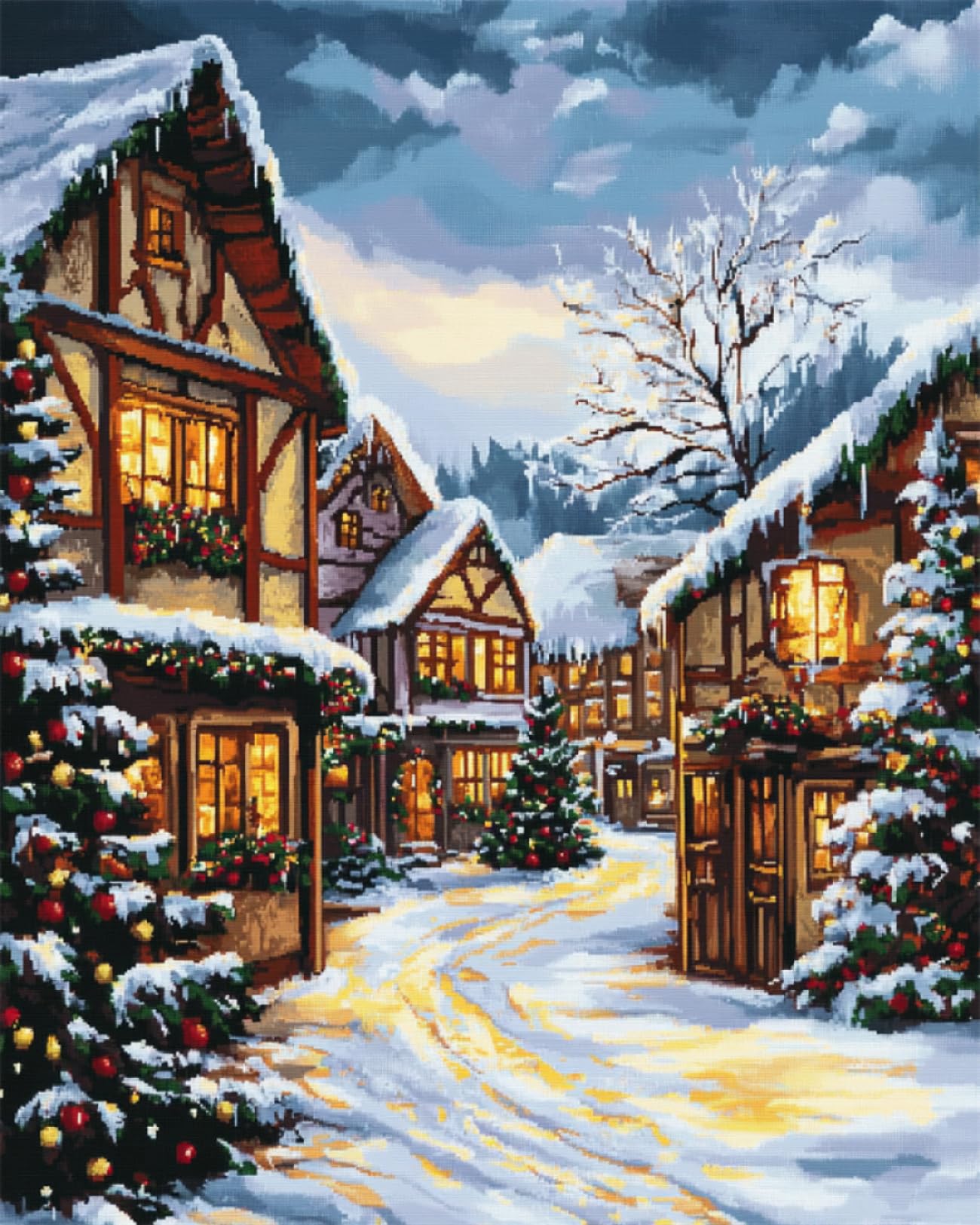 Kit Di Ricamo Con Perline DIY Kit Di Ricamo Con Perline Per Cabina Di Neve Paesaggio Da Favola Punto Croce Punto Croce Kit Di Arazzo Artigianale Schema Di Ricamo Con Perline 3D 30x40cm