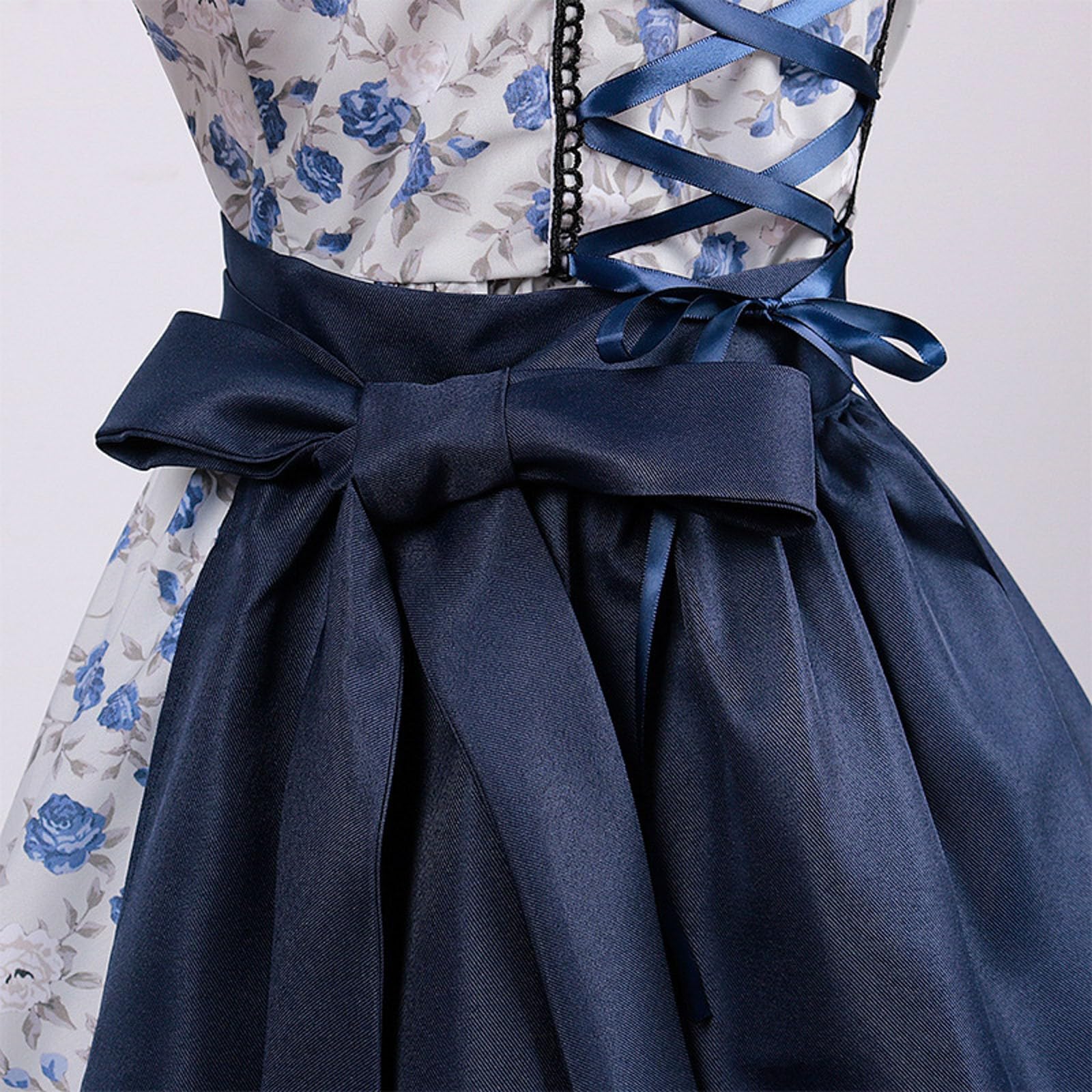 Dirndl Damen midi Trachtenkleid Trachtenrock Trachtenmode Kleid mit Schürze Dirndlbluse Oktoberfest Dresses Dirndlkleid Trachtenrock Dirndl-Komplettsets Trachtenmode Blau