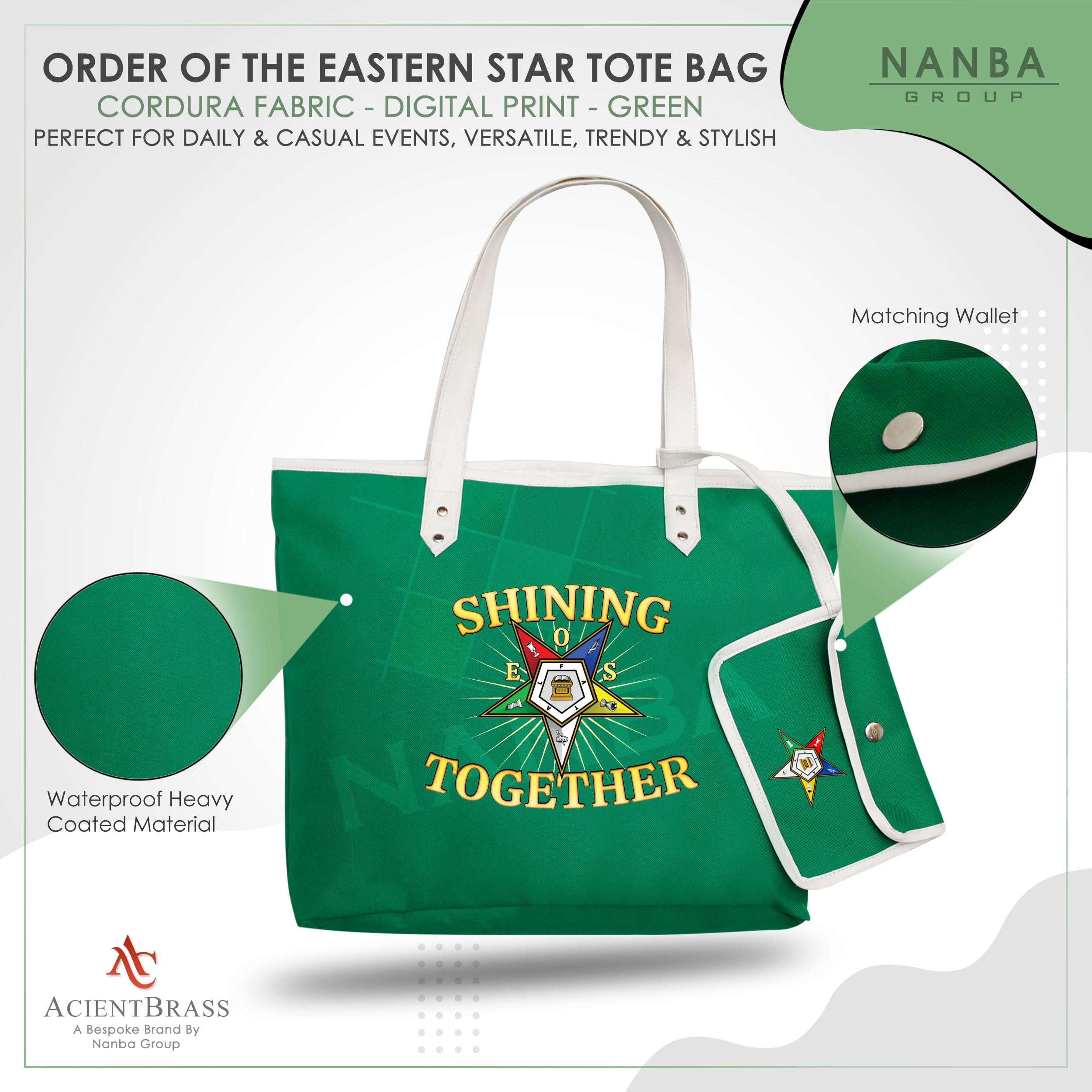 Order of the Eastern Star Tote Bag - Shining Together OES Print