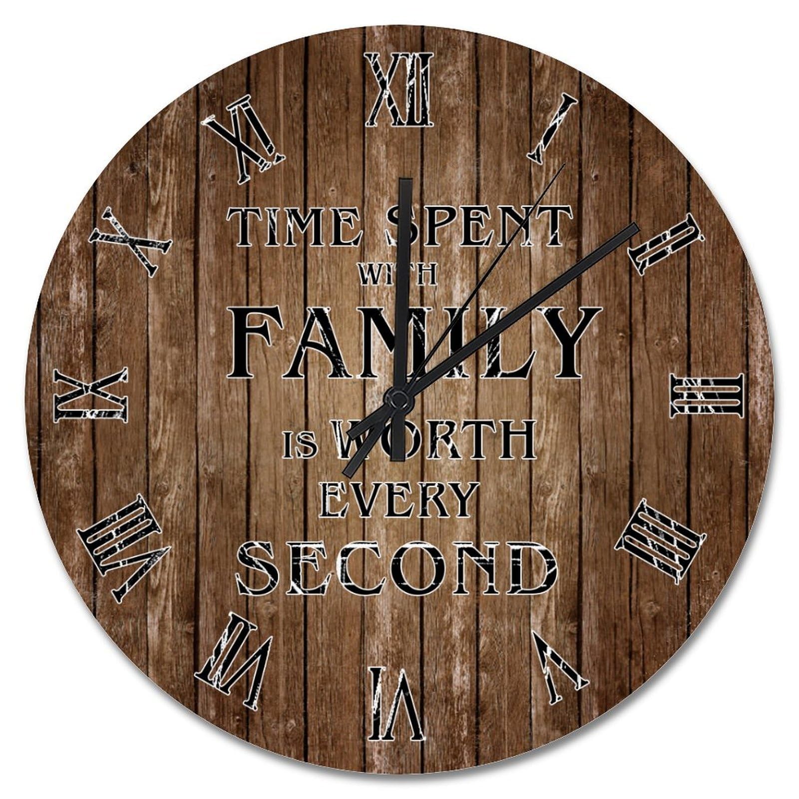 Horloge murale rustique pour salon et chambre avec cadran silencieux