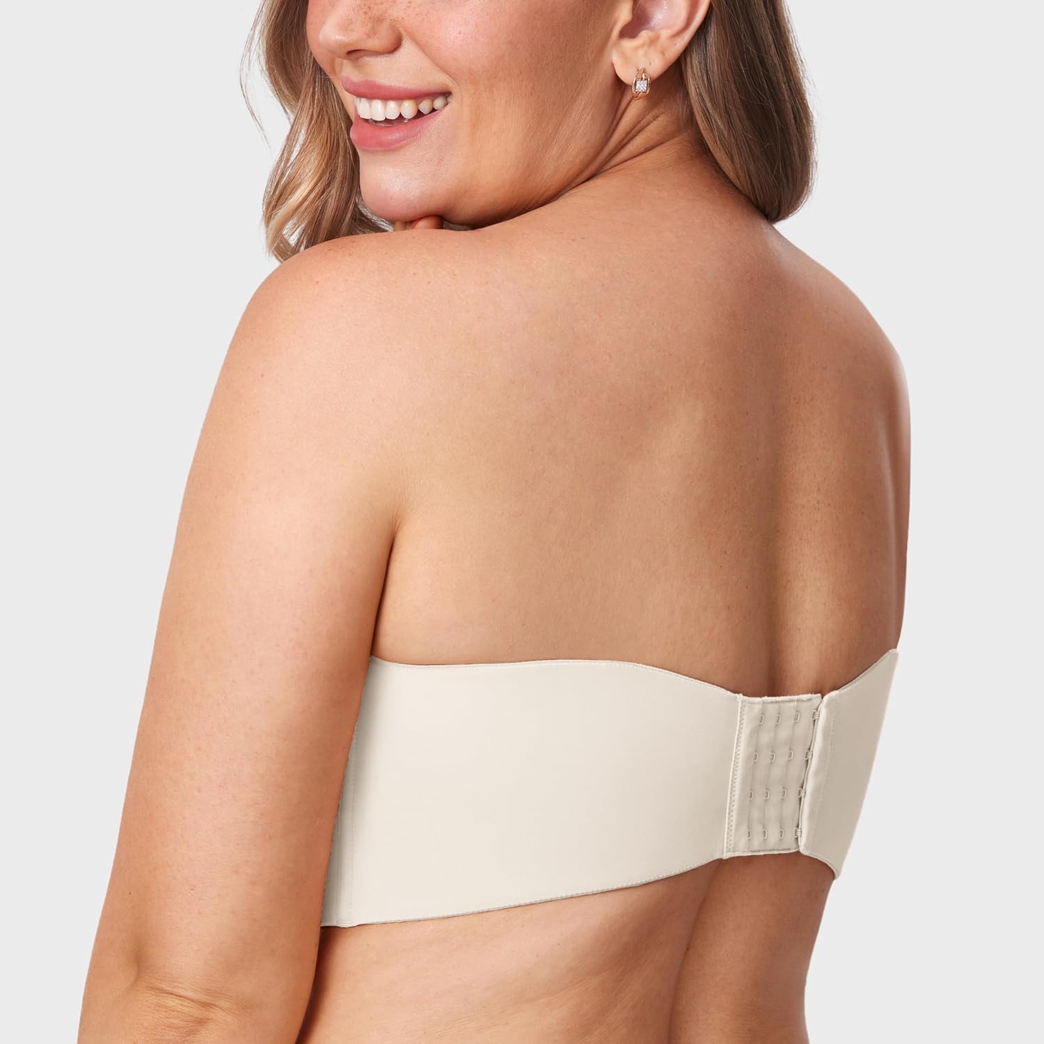 CALVENA Unlined Strapless Bra for Women Minimizer Seamless Bandeau Underwire Bra for Big Busted