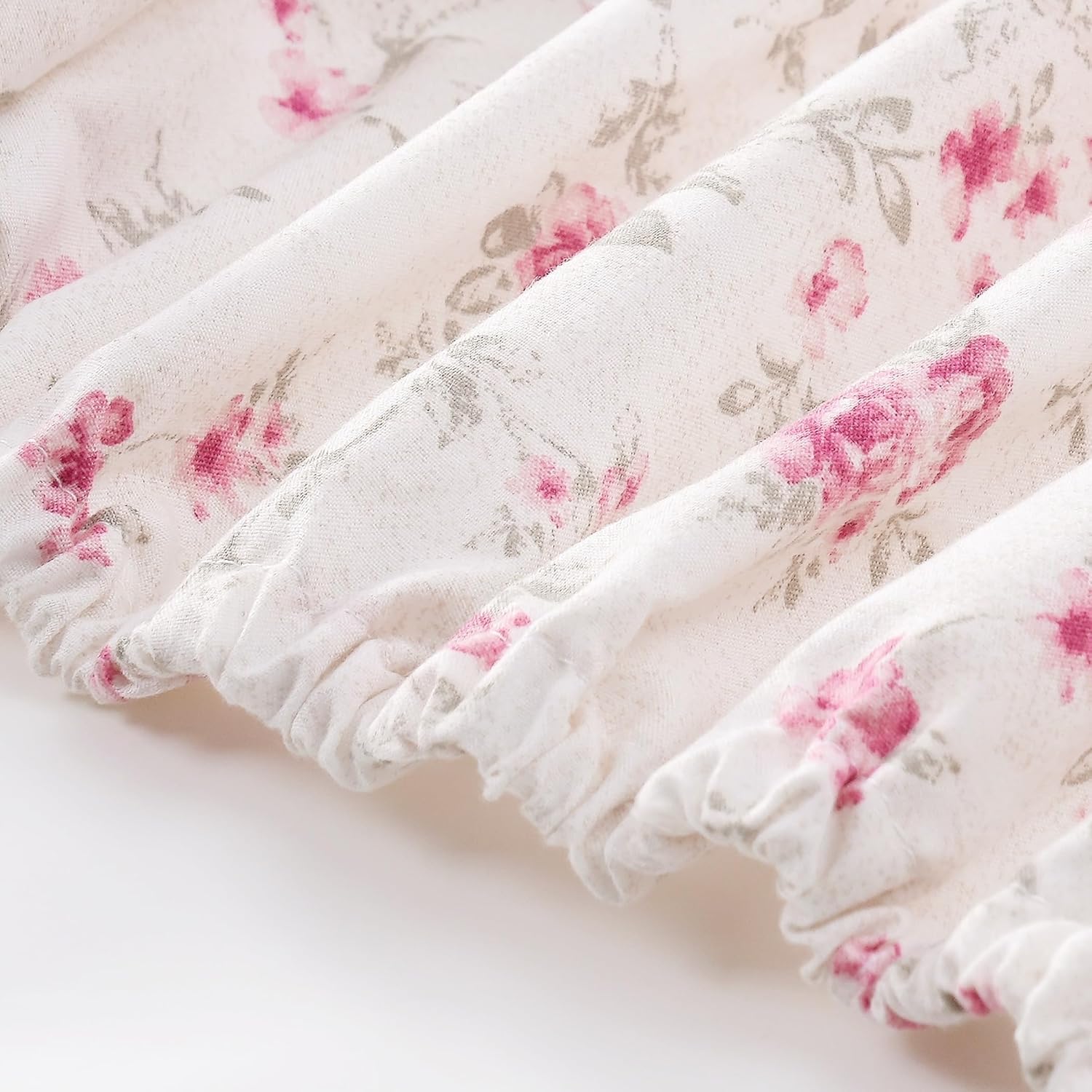 Modern Threads 4-Piece Ultra Soft Microfiber Bed Sheets Set, Wrinkle Free Sheets with Deep Pockets Fitted Sheet, Flat Sheet & Pillowcases, Lightweight Breathable Bedding, Floral Rose, Full - Image 5