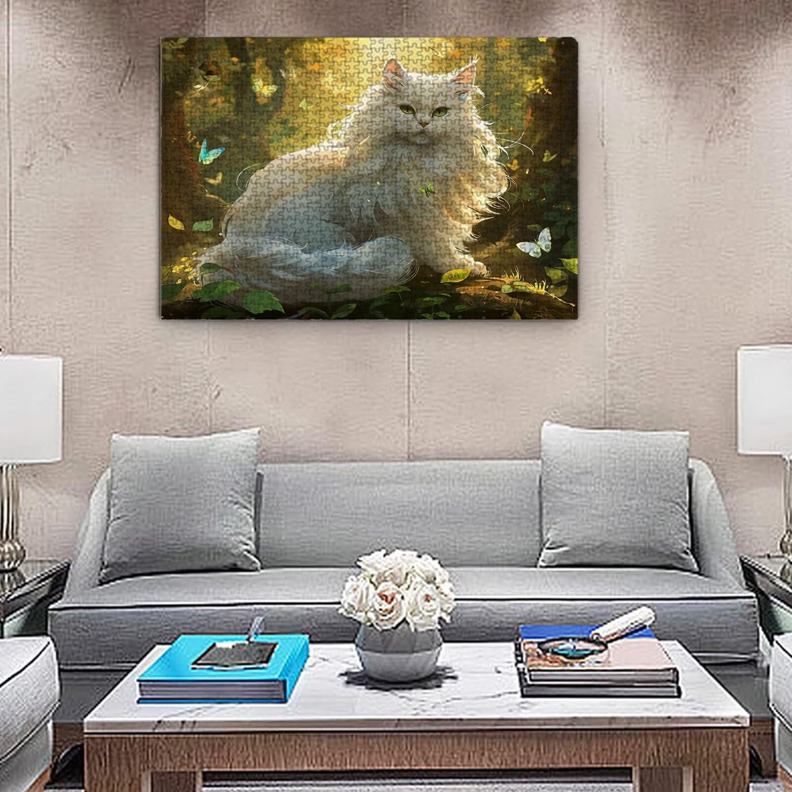 Puzzle dla dorosłych, 6000 sztuk, trudne drewniane puzzle, gra, gra logiczna, gra ręczna, dekoracja rodzinna, kreatywna rozrywka, prezent 105 x 179 cm las kot 1 K0F-841