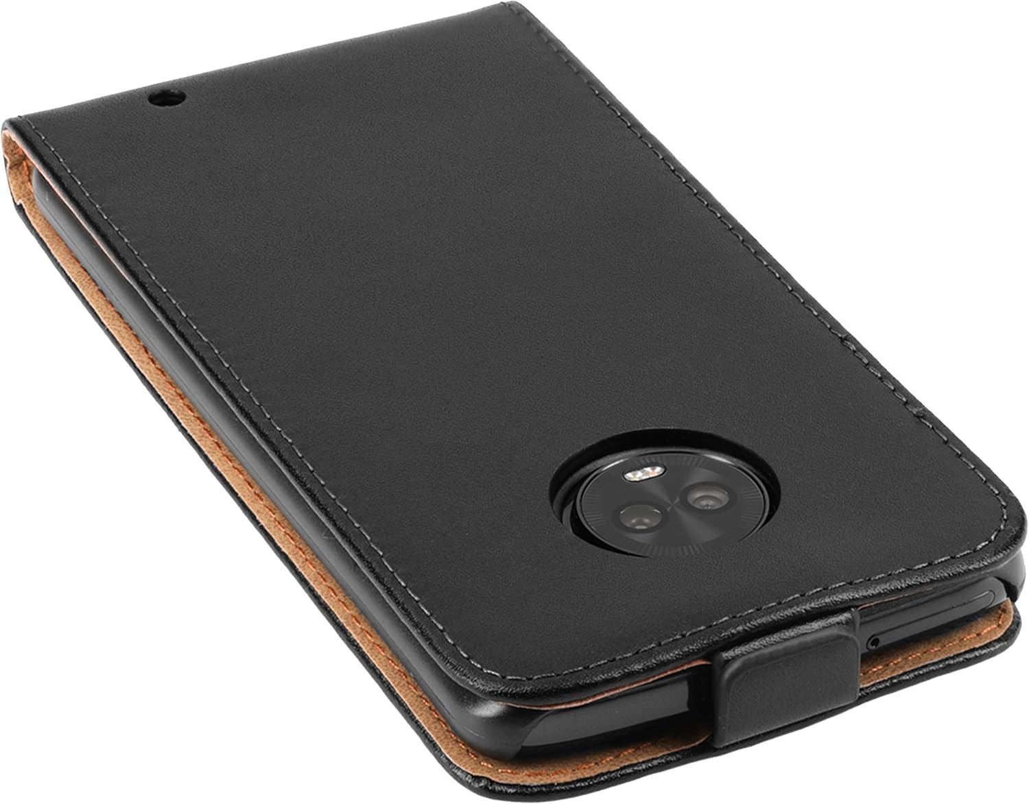 mumbi Flip Case Compatible with Motorola Moto G6 Plus Black