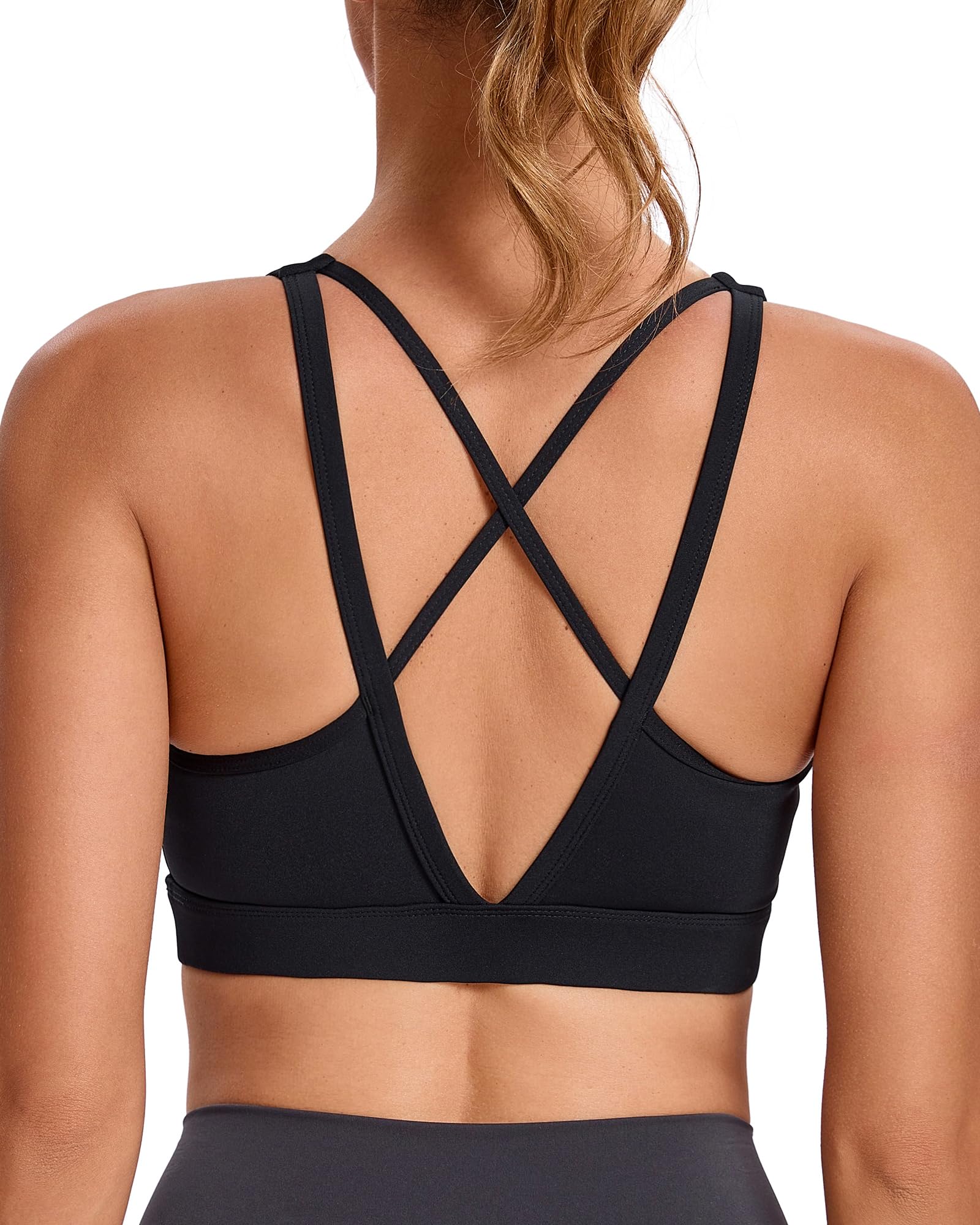 RUNNING GIRL Sports Bras for Women High Support, High Impact Strappy Sports Bra Moulded Cup Workout Bra