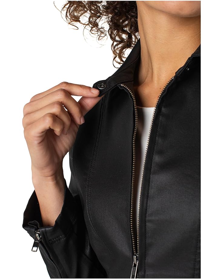 Liverpool Los Angeles 90's Zip Front Coated Black Denim Jacket - #3 of 3