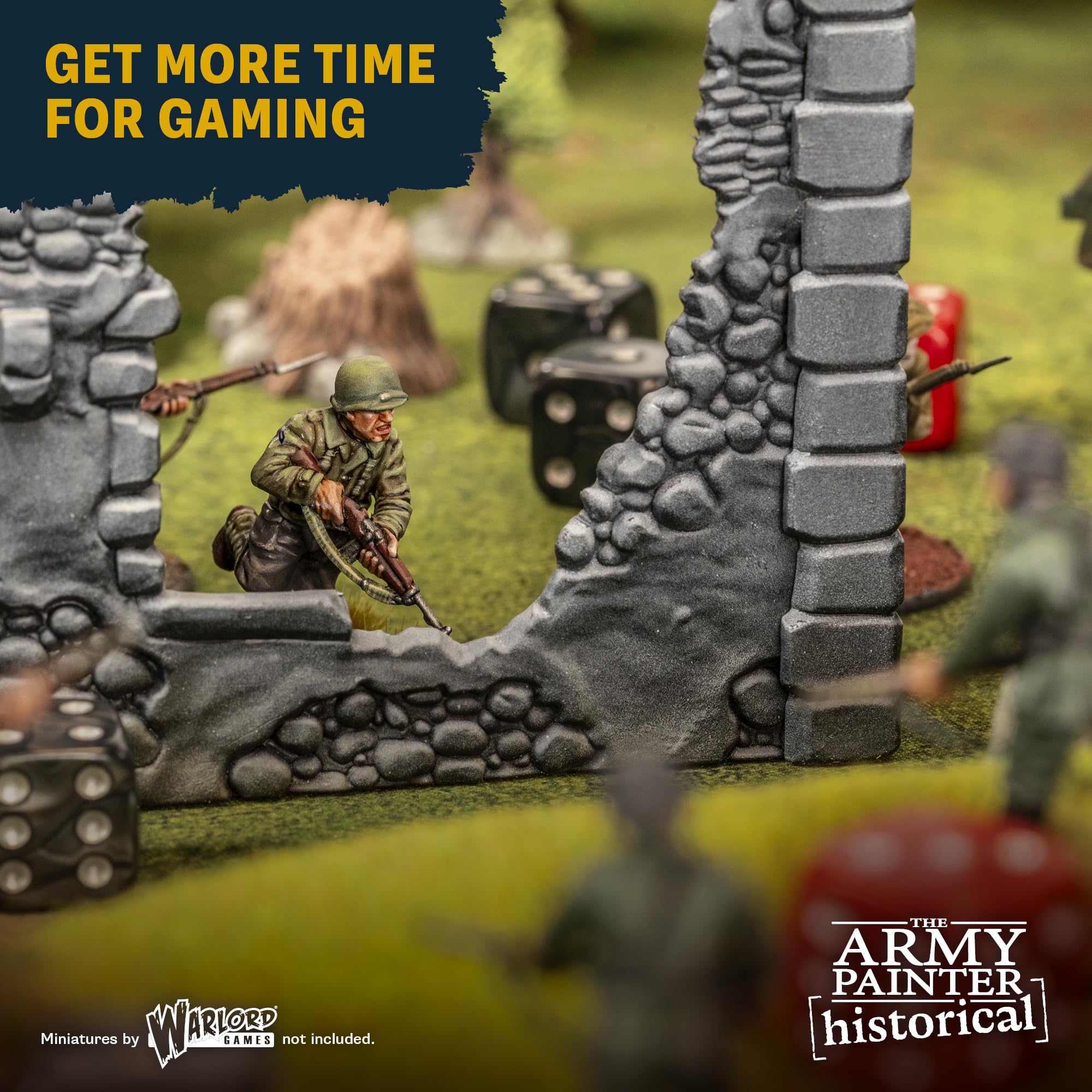 The Army Painter, Historical WWII British Paint Set Combo, 20 x 18 ml | 14 acrilici, 4 wash, 1 effetto, 1 metallico e 1 pennello Dipit, per le forze armate britanniche