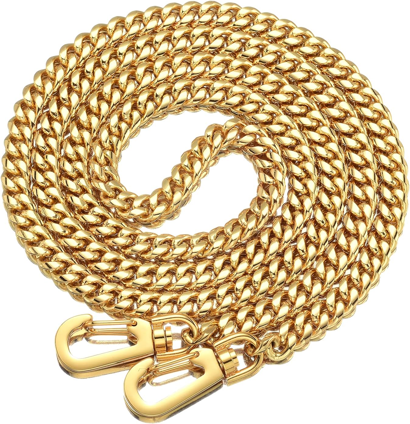 18K Gold Stainless Steel 8mm DIY Belt for Purse Shoulder Crossbody Hand Bag Accessories Replacement with Solid Buckles