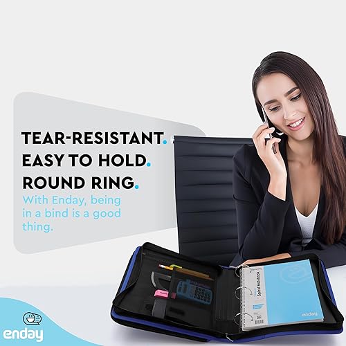 Vista 2 de Enday Carpeta con cremallera de 2 pulgadas, capacidad de 880 hojas, 5 bolsillos, carpeta de archivos expandible con asa duradera, organizador