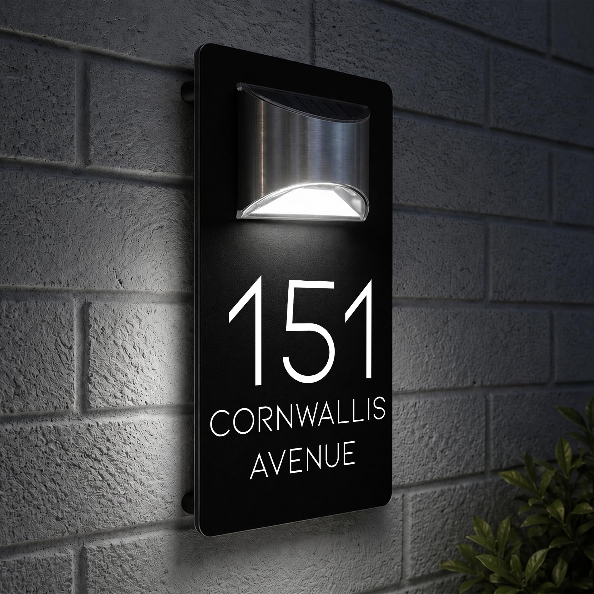 Housics Solar House Number Plaque, LED Door Sign, Black, 280mm x 160mm, Style 14 - Black, 200mm x 130mm - Image 4