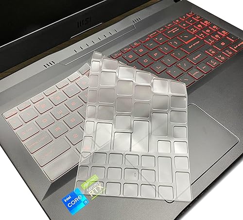 Vista 2 de Funda de teclado para MSI Cyborg 15 A13VE 2023, MSI GL66 GL76, Stealth GS77, Katana GF66 GF76, Raider GE78 HX, MSI Sword 15 17, MSI Crosshair 15.6