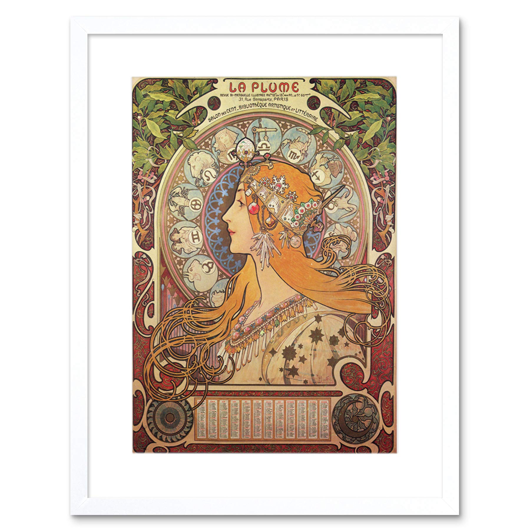 Wee Blue Coo Alphonse Mucha Art Nouveau Old Master Picture Framed Wall Art Print
