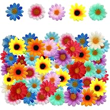 100 PCS Artificial Flower Heads, Small Artificial Flowers Multi-Color Small Fake Flowers Faux Flowers Sunflowers Heads for DIY Wreath Wedding Craft Party Table Decor, 4cm
