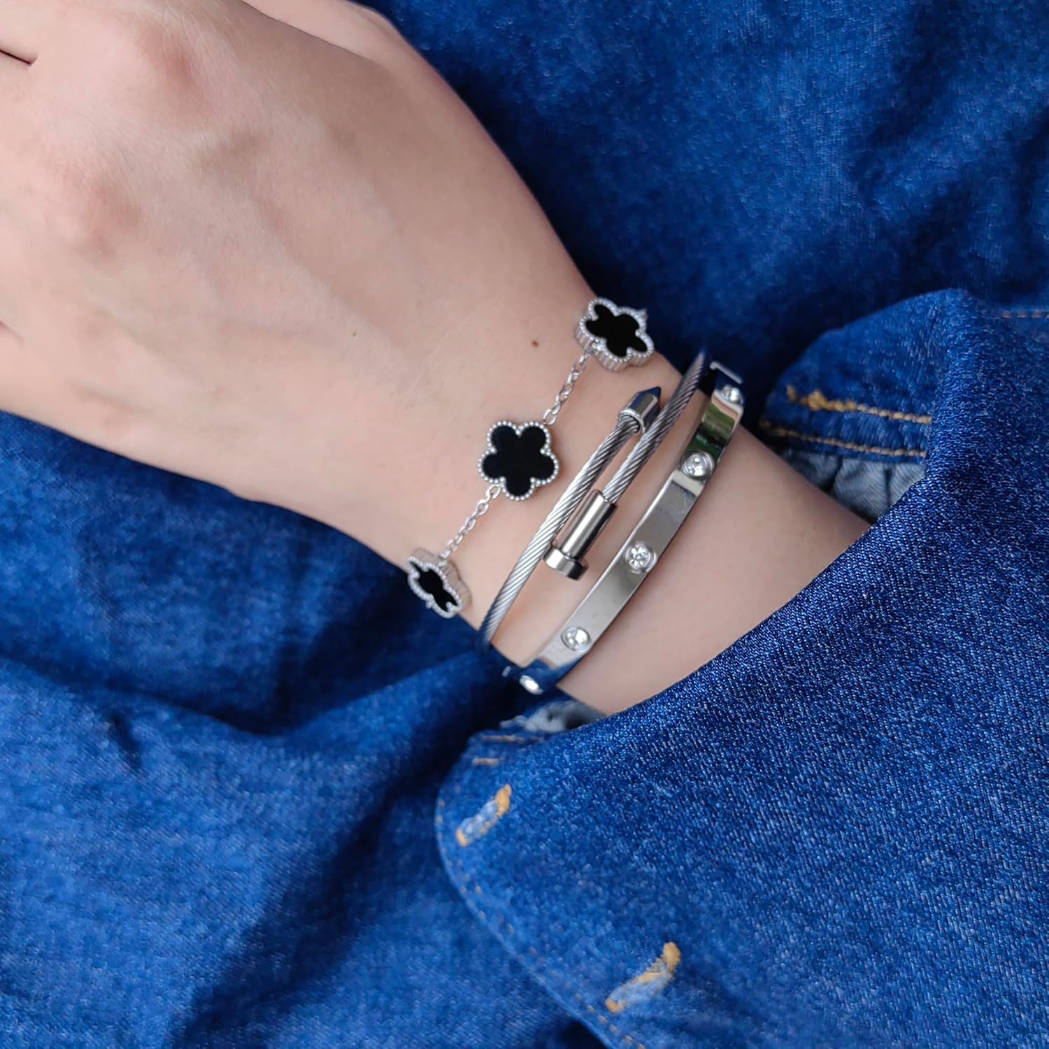 Gold Bracelets for Women 18K Gold Plated Love Friendship Bracelet With Cubic Zirconia Cuff Bangle Jewelry Set Witness the Gift of Love - Image 3