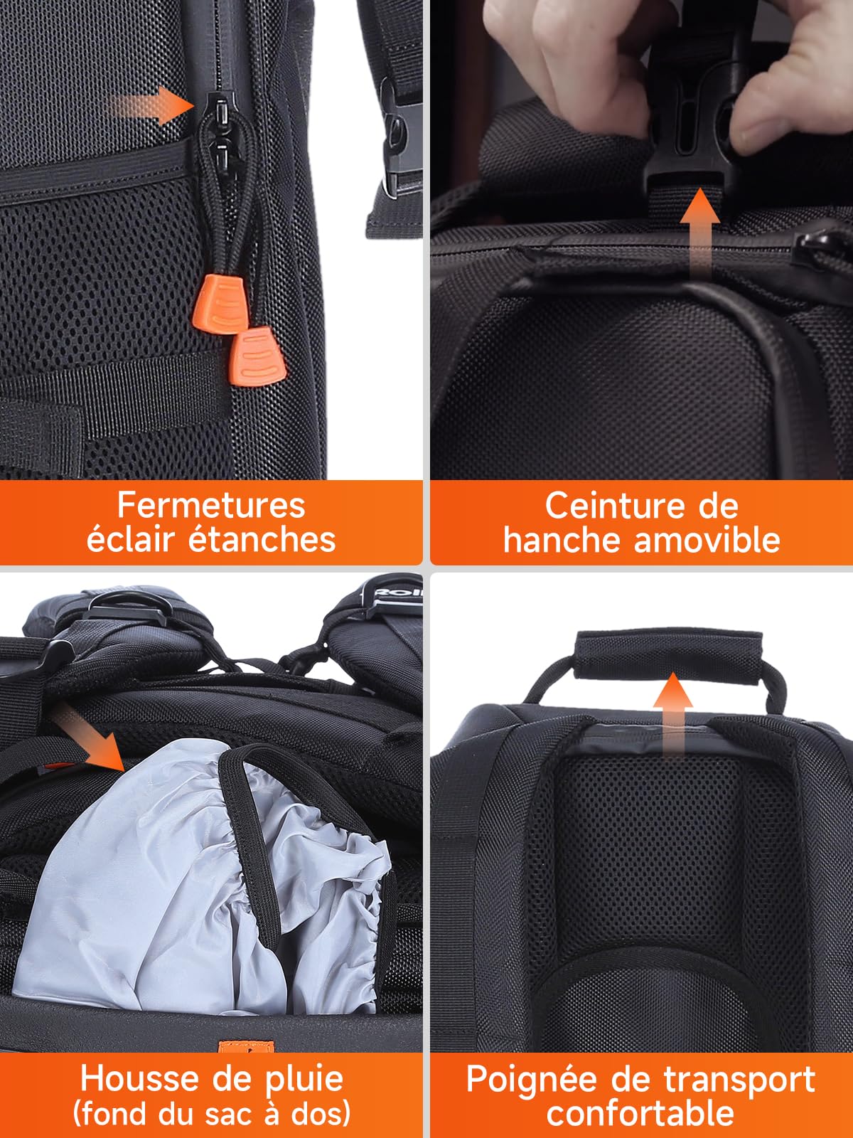 Sac à Dos pour Appareil Photo, Rollei Fotoliner Sac a Dos pour Photographes avec Compartiment pour Ordinateur Portable Sacs de Photographie pour Appareils Photo Reflex Numériques 33 x 56,5 x 22cm Noir