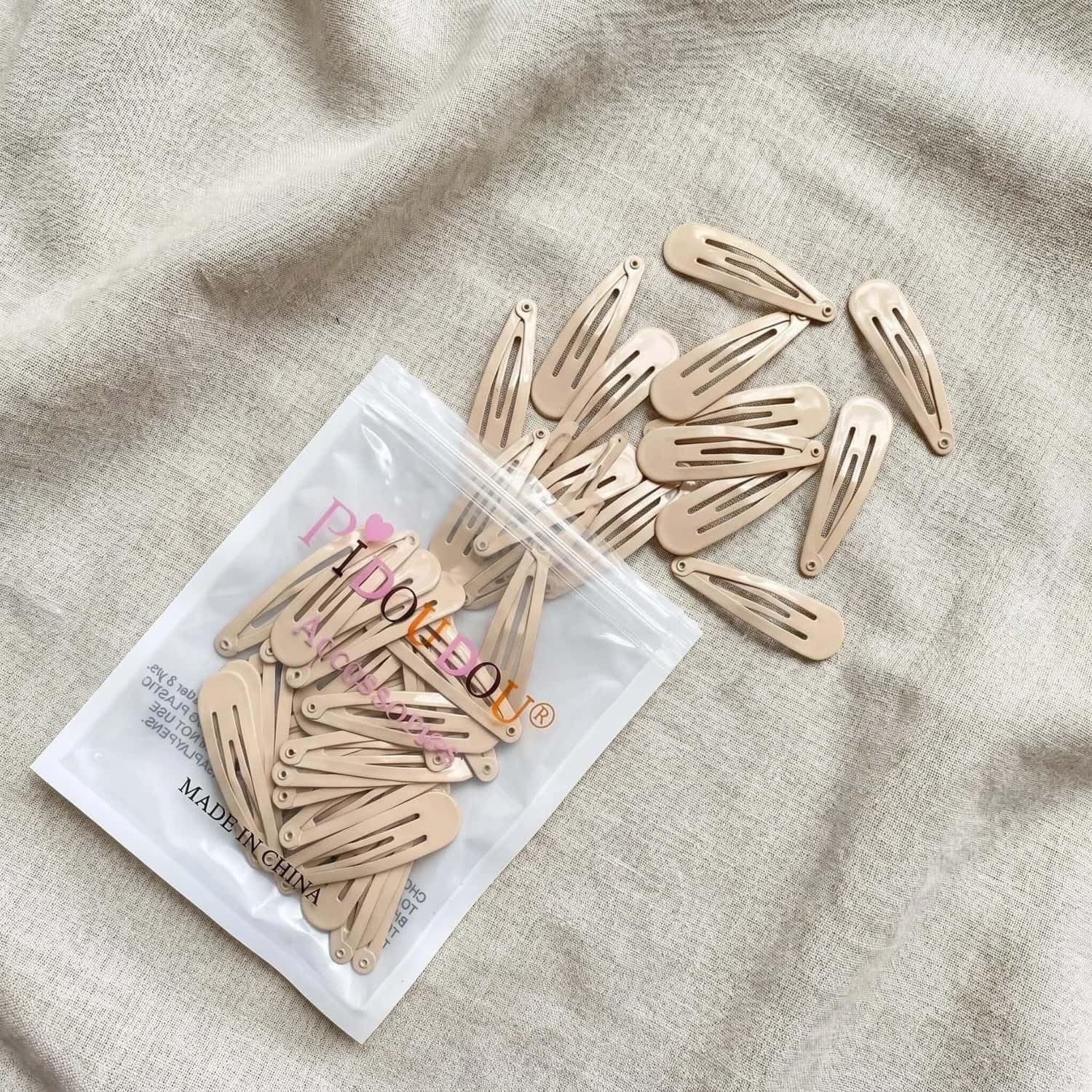 40 pinzas de metal coloridas para el pelo de 5 cm para mujer, accesorios (gris pardo)
