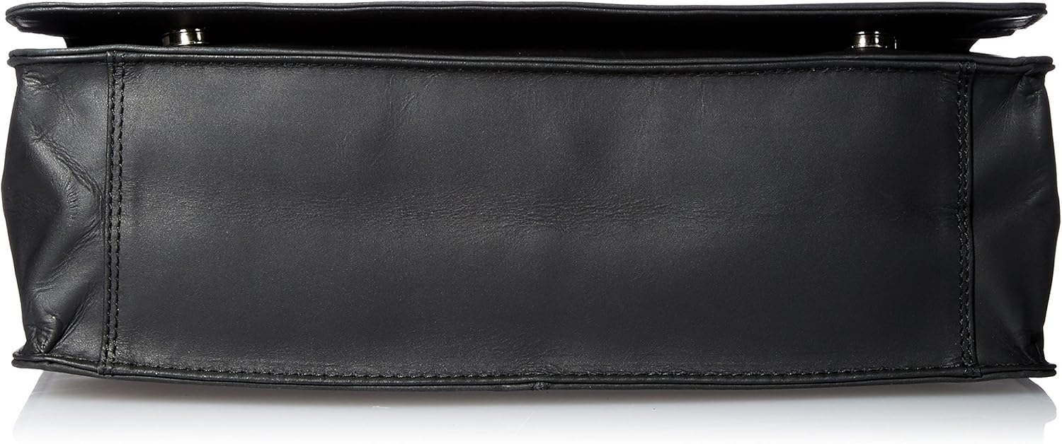 Visconti Visconti Leather Distressed Messenger Bag Harvard Collection, Black, One Size - Image 4