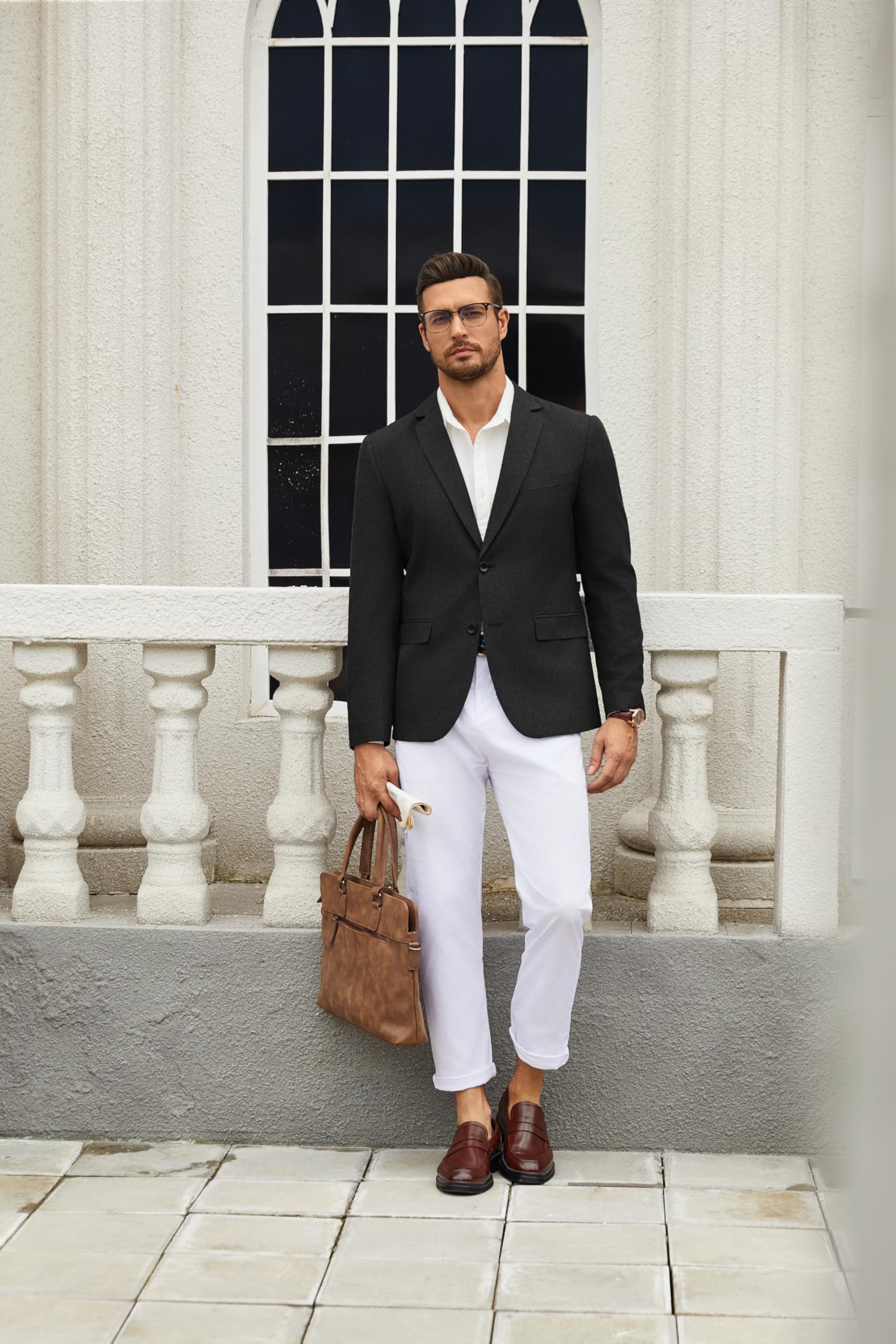 COOFANDY Giacca sportiva da uomo, casual, leggera, sfoderata, vestibilità regolare, con due bottoni