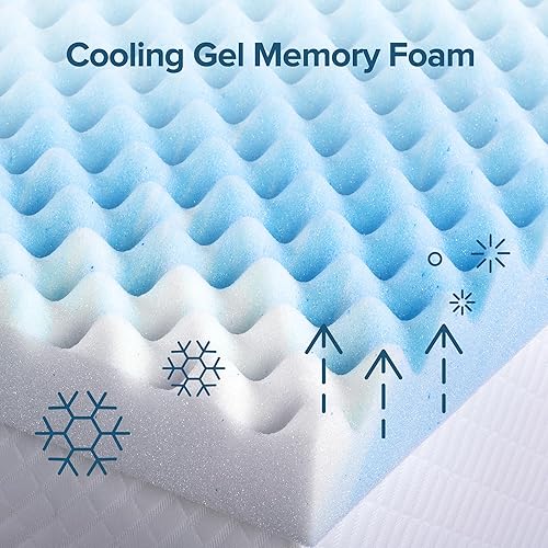Miniatura 9 de ZINUS Cubrecolchón de espuma viscoelástica de gel con remolino de 3 pulgadas, embalaje WonderBox más pequeño, más cómodo, enfriamiento, diseño de