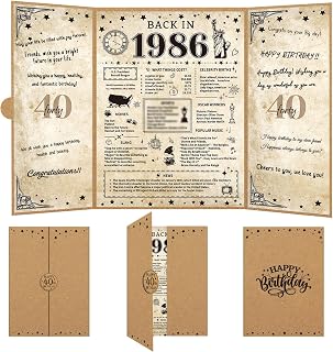 40th Birthday Decorations for Men Women - Vintage Back in 1986 Birthday Alternative Signature Guest Book, Happy 40 Forty Years Old Bday Signing Card Board Party Decor Supplies