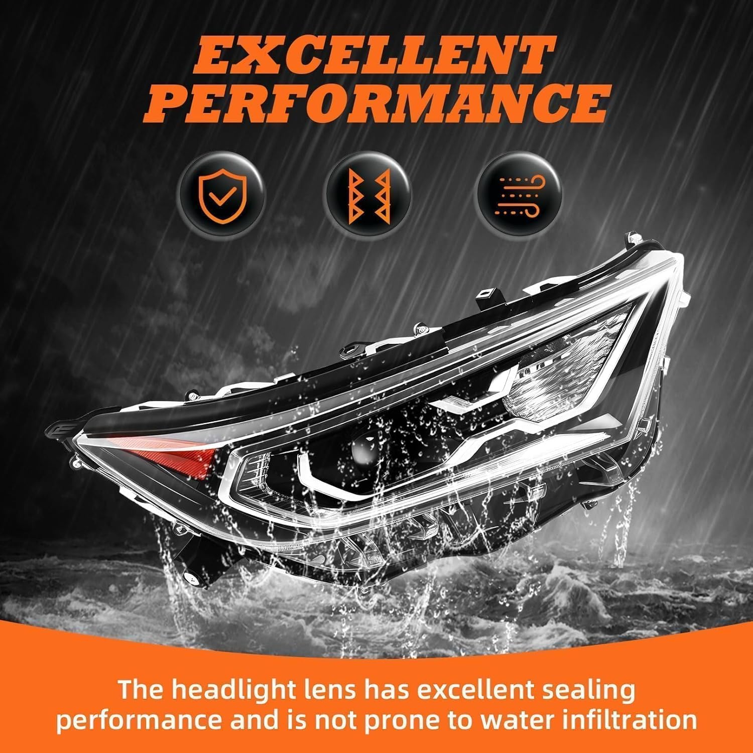 Passenger Side Headlight Assembly Projector Compatible with R-A-V-Four Hybrid LE/Limited/XLE/XSE/SE 2019 2020 2021 2022 2023 Front Headlamp 81110-0R162 (Right)