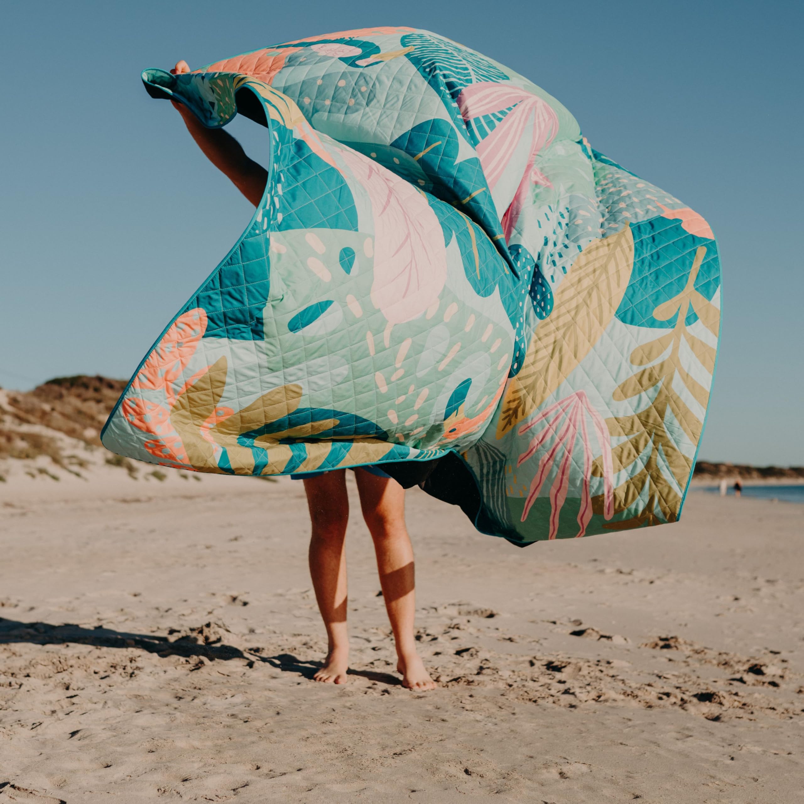 Rudie Nudie Dywan piknikowy, wodoodporny i odporny na piasek, koc piknikowy, na plażę, kemping i do aktywności na świeżym powietrzu, można prać w pralce, lekki, składany i przenośny, wzór