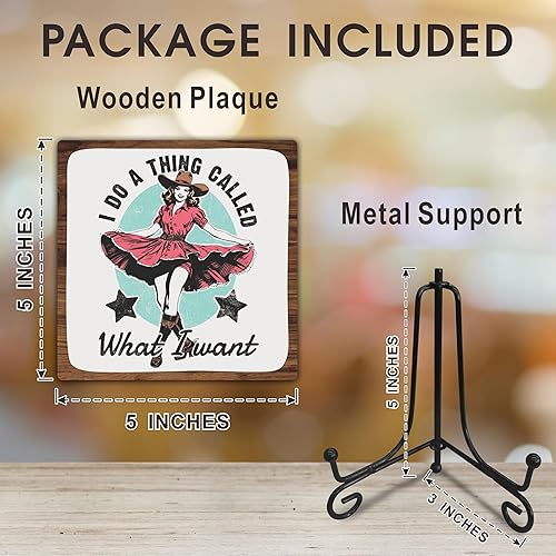 Miniatura 2 de Placa de madera de 5 pulgadas, con texto en inglés "I Do A Thing Called What I Wish", letrero de madera con soporte de metal, decoración y
