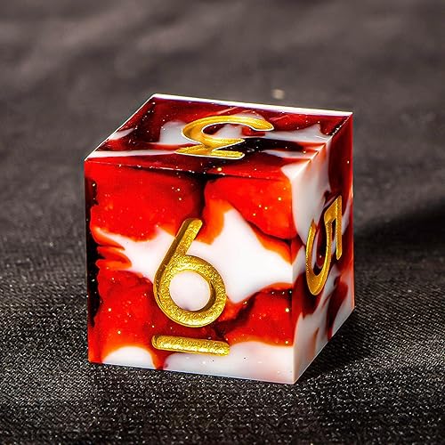 Miniatura 2 de OUKELANWO - Juego de dados poliédricos RPG, juego de dados de resina de borde afilado, hecho a mano D + D D&D para mazmorras y dragones, juego de