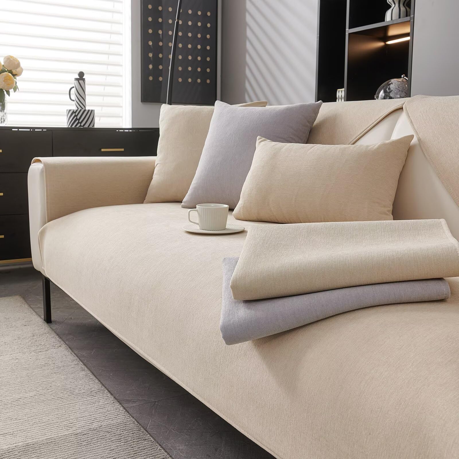 VFDC Sofa Überzug, Sofadecken für Sitzfläche 1 2 3 4 Sitzer, Überwurfdecken für Sofa, Sofaschoner rutschfest, Couchbezug Katze Hundeschutz, Sofabezug Ecksofa für L-Form U-Form Sektionssofa