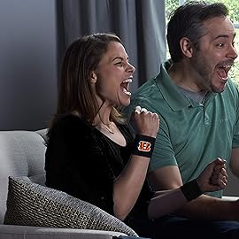 NFL Cincinnati Bengals Franklin Sports Cincinnati Bengals Embroidered Wristbandsnfl Embroidered Wristbands, Black, One Size