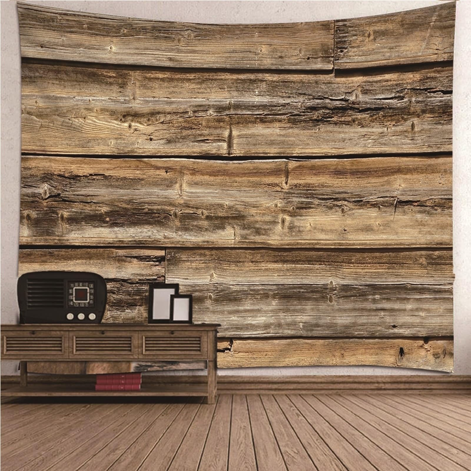 Decorazione da parete per esterni, in legno, stile shabby chic, colore marrone, 210 x 140 cm, classica per la casa e il soggiorno