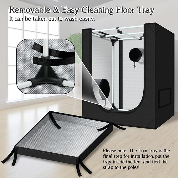 zazzy Grow Tent 18x30x36 Heavy Duty Indoor Growing Tents | Hydroponic Heavy Duty Dark Room Reflective Mylar Grow Tents with Window & Floor Tray for Indoor Plant Growing