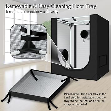 zazzy Grow Tent 18x30x36 Heavy Duty Indoor Growing Tents | Hydroponic Heavy Duty Dark Room Reflective Mylar Grow Tents with Window & Floor Tray for Indoor Plant Growing