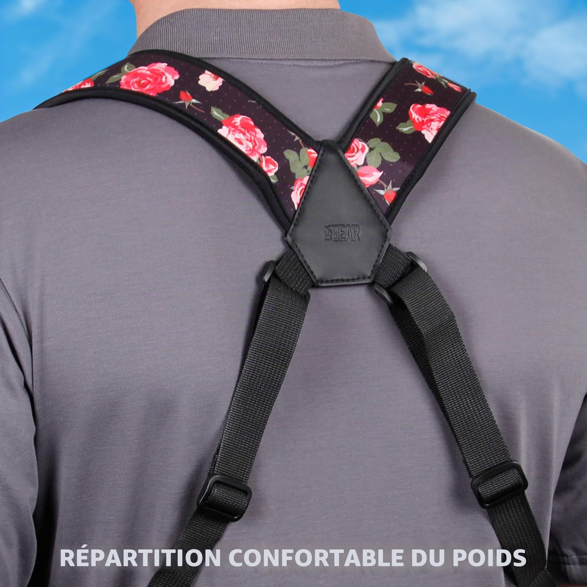 USA Gear DSLR Harnais de Poitrine Pour Appareil Photo Reflex Numérique avec Boucles à Dégagement Rapide et Poches pour Accessoires – Compatible avec Canon, Nikon, Sony et plus