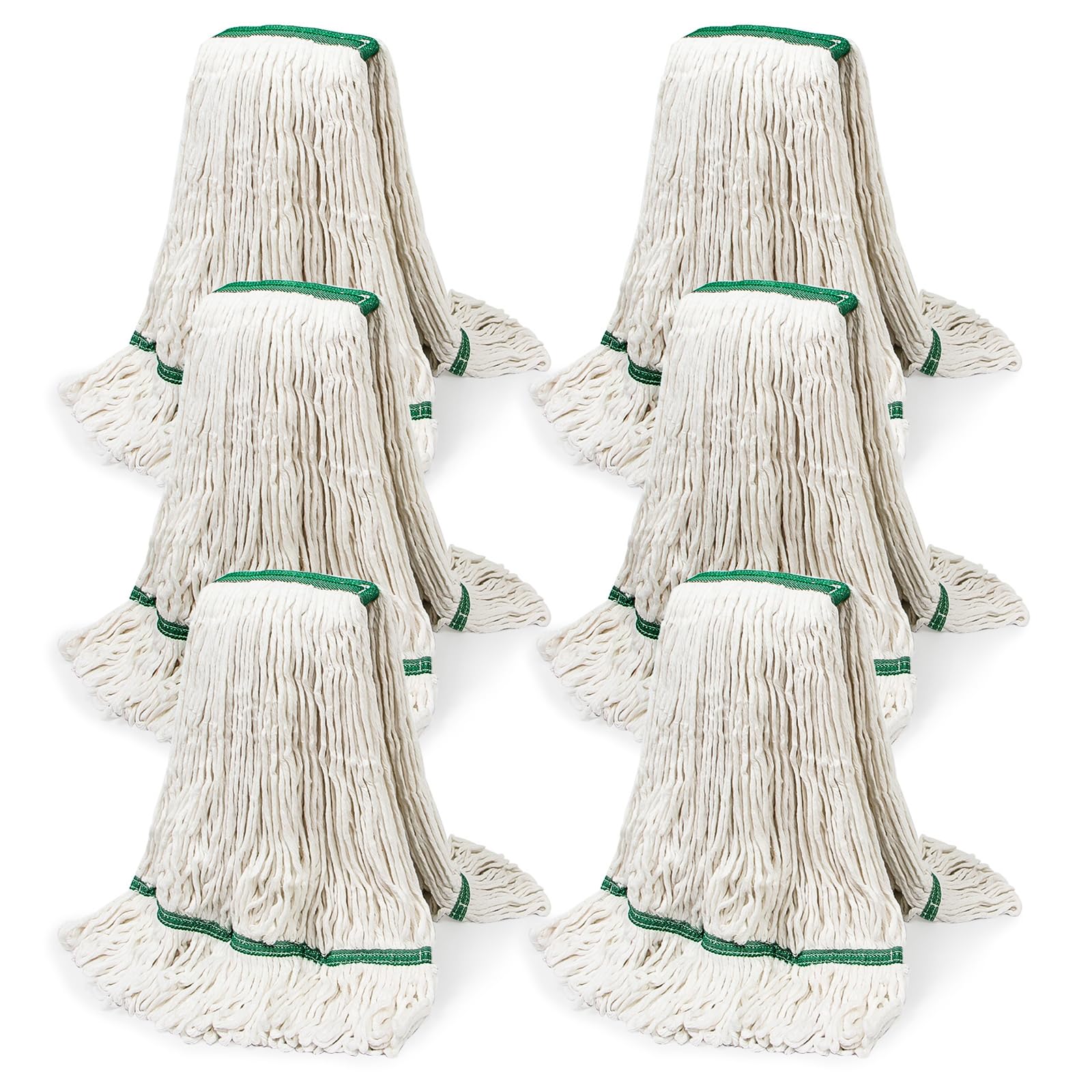 20oz Heavy Mop Replace Head, 6 Pack Commerical Replacement Mop，mop Head Replacement，Reusable Mop Head Refills-Replacement Mop Heads Suitable for Heavy Commercial Industrial Residential Areas