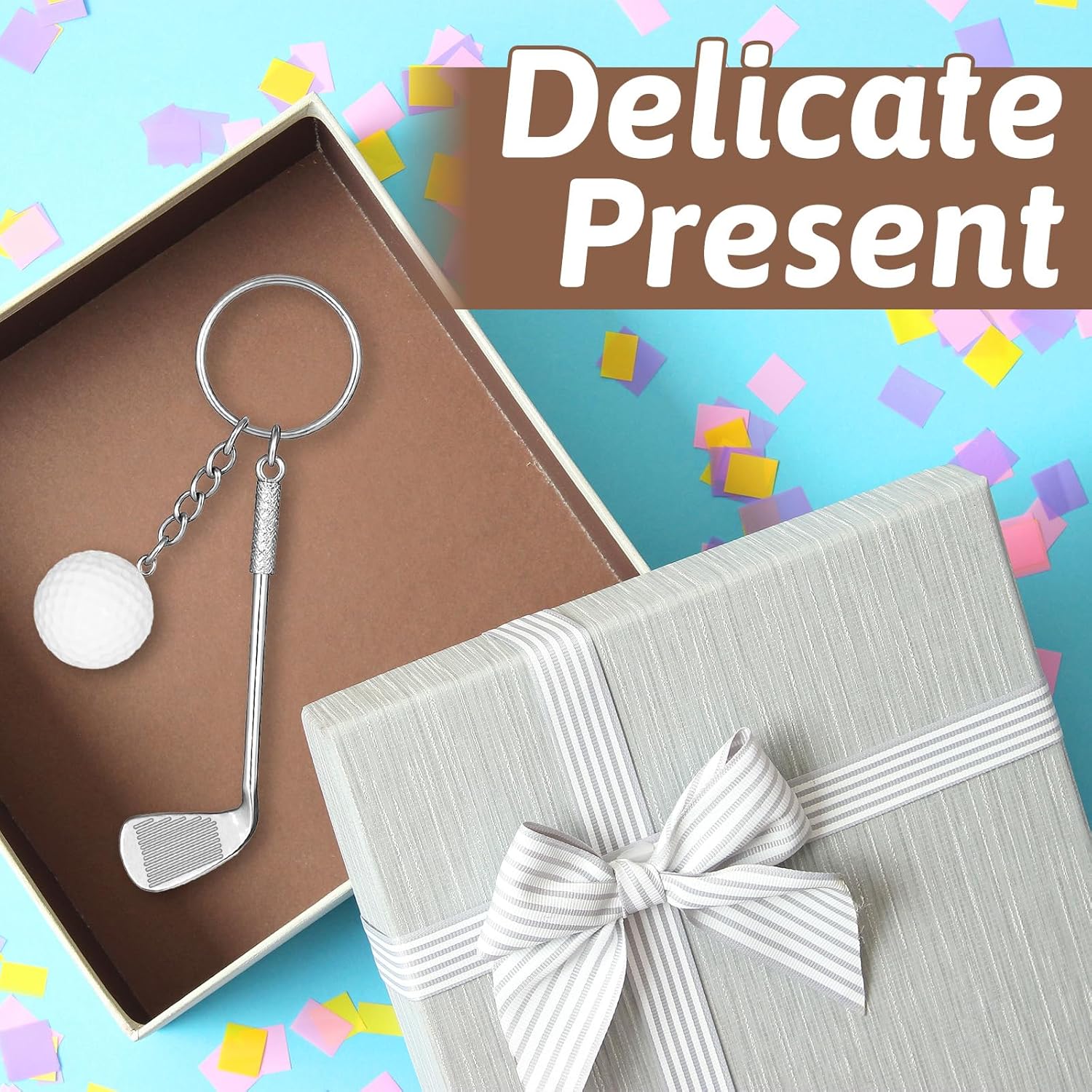 2 PCS Golf Club Keychain, Mini Alloy Golfs Ball Keychains Golf Gifts Keychain for Men Women Golfers Funny Christmas Birthday Gift for Father Grandfather Sports Golf Lovers - Image 7