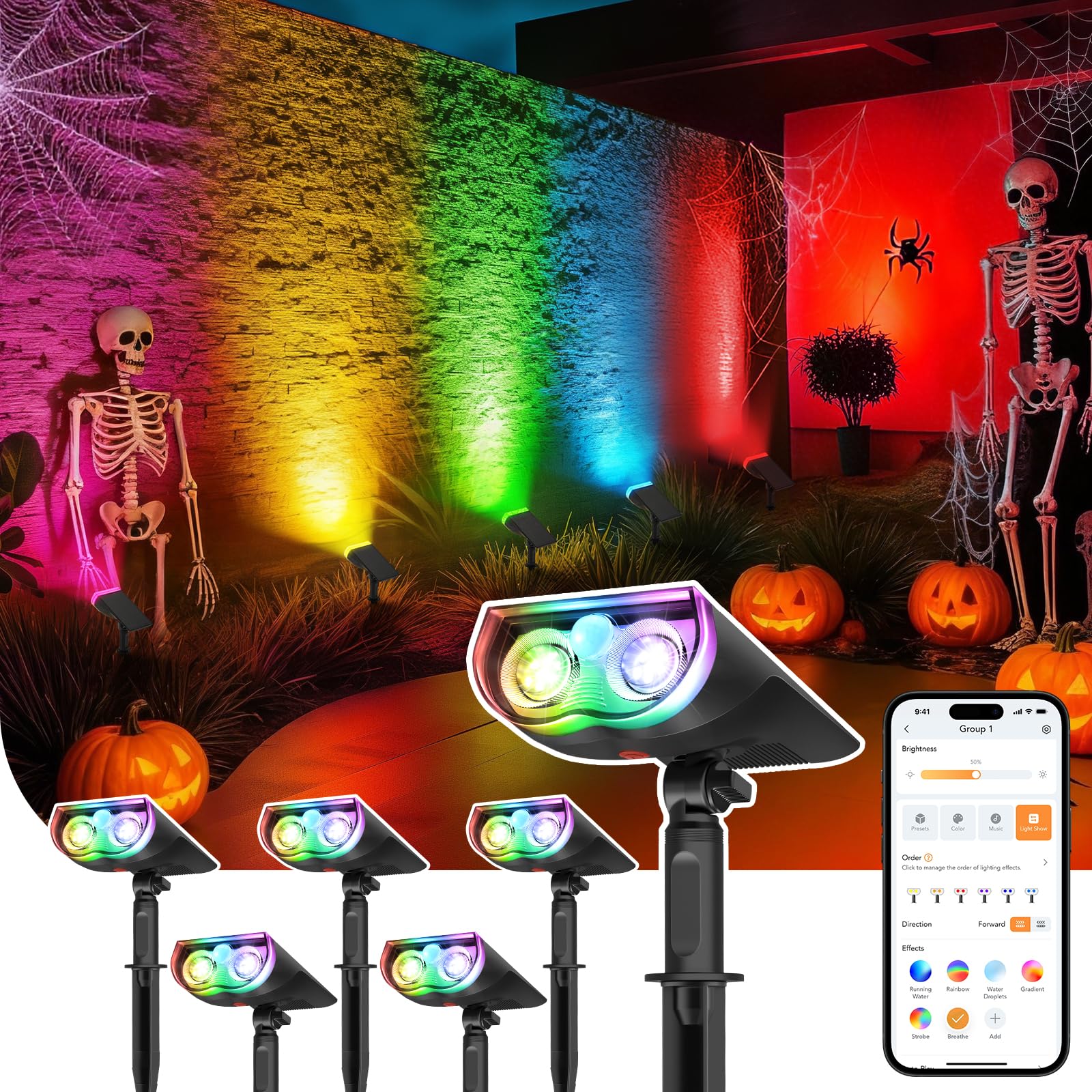 Linkind Smart Solar Lights SL5 with Motion Sensor, Halloween Lights Outdoor