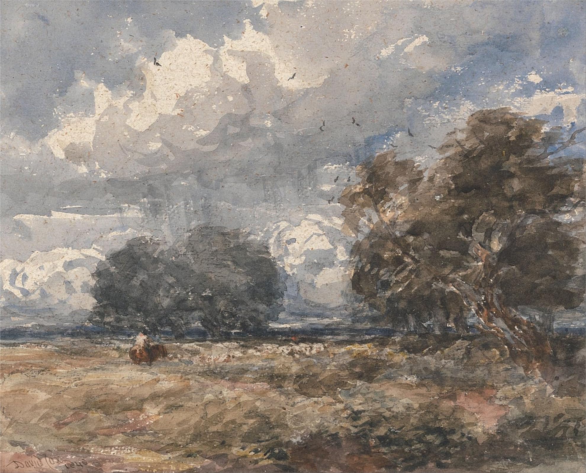 Pintura mural lienzo decorativo David Cox estilo vintage de 60x90cm 5