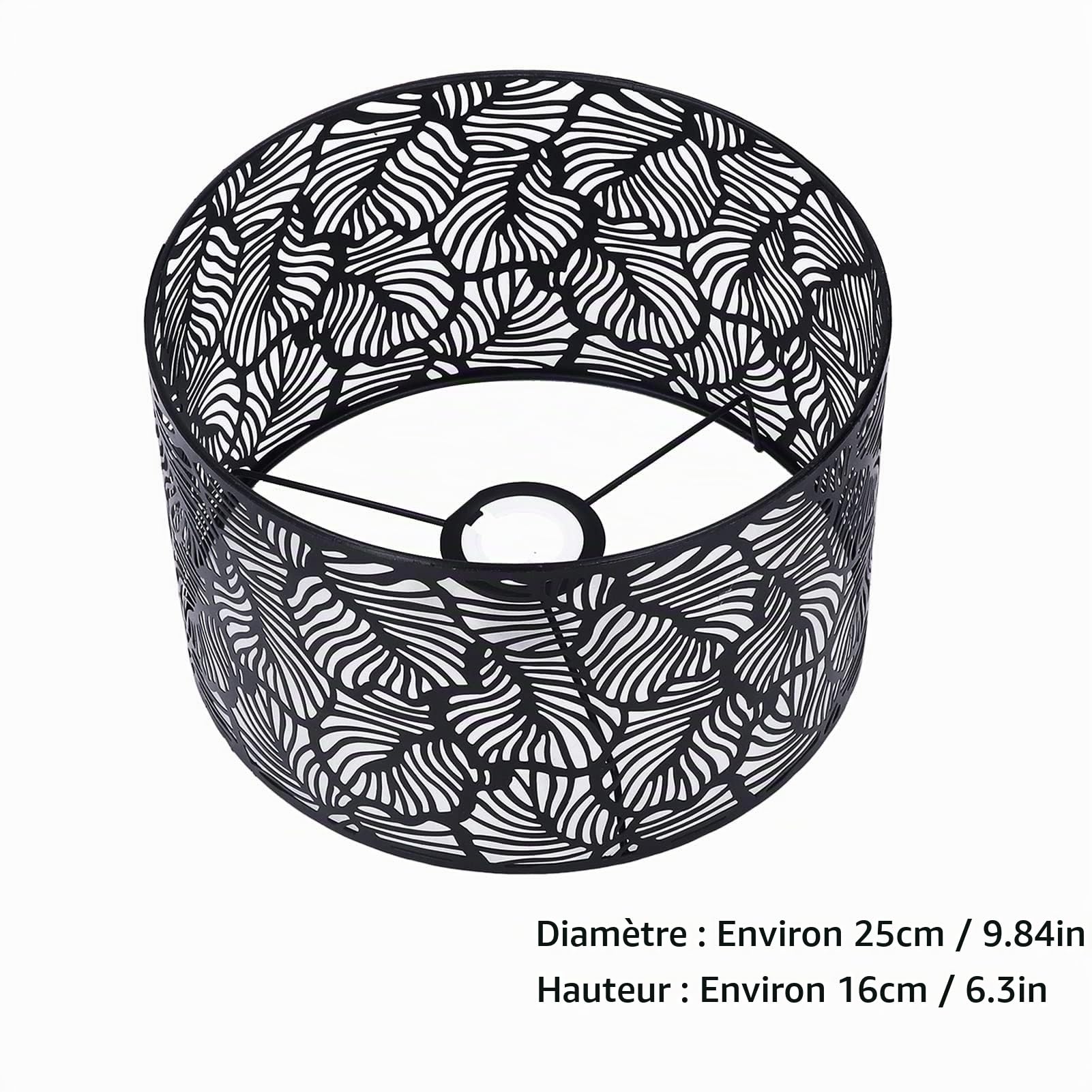 Abat-jour Moderne Style Simple Creusé Conception Lumière Couverture Décoration de La Maison pour E14 E27 Ampoules (Noir)
